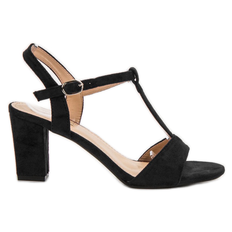 Jumex Svarta sandaler i mocka