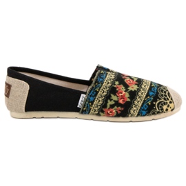 Lady Fashion Slip On Boho Sneakers svart mångfärgad