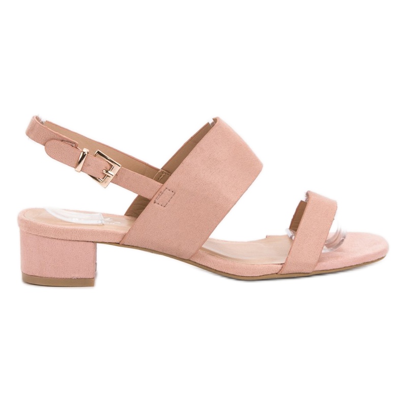 Small Swan Bekväma högklackade sandaler rosa