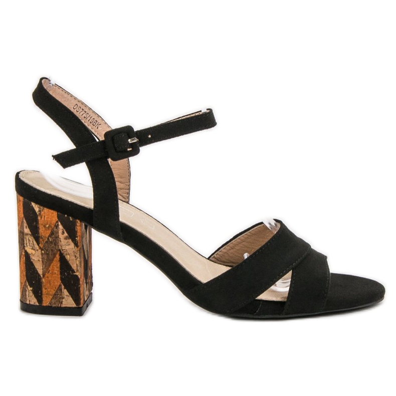 Filippo Sandaler på korkhöga klackar svart