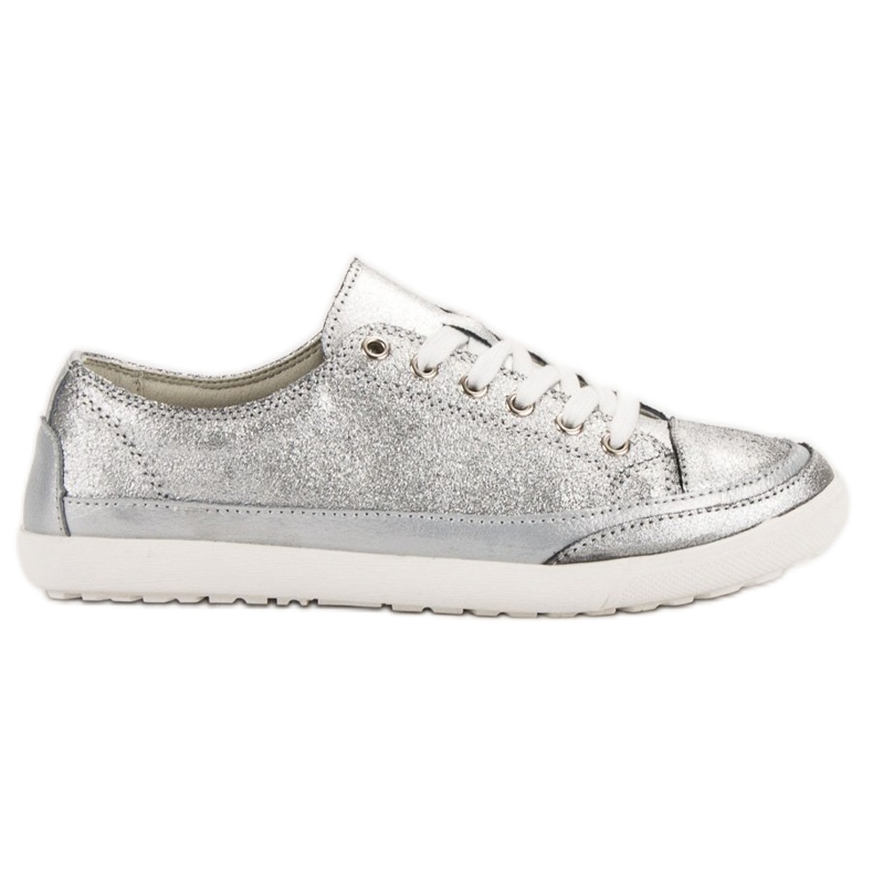 Filippo Silverskor i läder grå