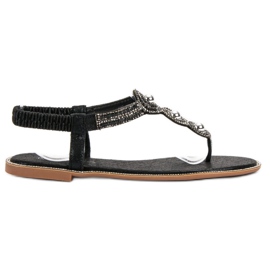 SHELOVET Svarta sandaler med prydnader