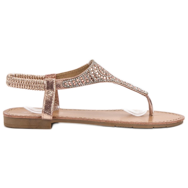 SHELOVET Golden Slip On Sandals gyllene