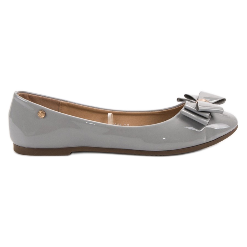 Lackerade ballerinor med rosett VINCEZA grå