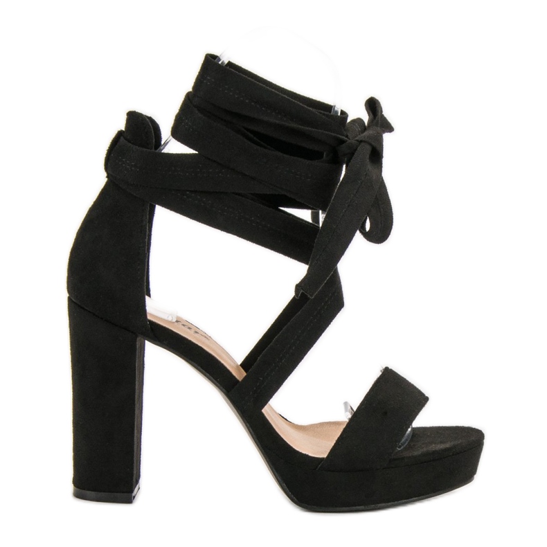 Seastar Knutna sandaler på plattformen svart