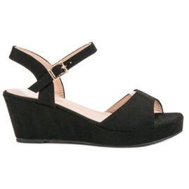 SHELOVET Svarta sandaler i mocka