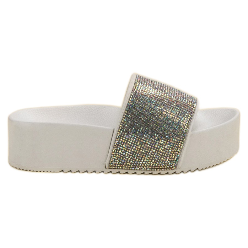 Marquiz Trendiga tofflor på plattformen vit mångfärgad