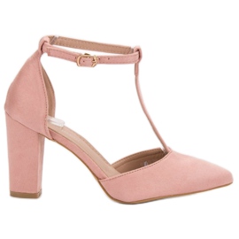 Primavera Rosa pumpar på en pelare