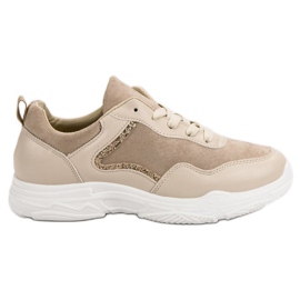 SHELOVET Trendiga sneakers beige