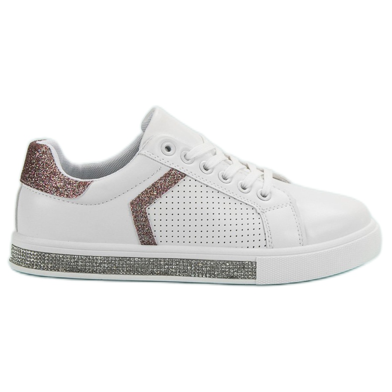 Ideal Shoes Sportskor med Cubic Zirconia vit