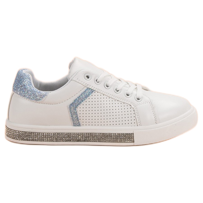 Ideal Shoes Sportskor med Cubic Zirconia vit