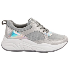 Ideal Shoes Silver sportskor grå