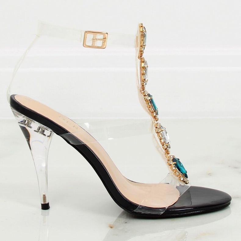 Svarta sandaler på hög klack KSL701 Svart