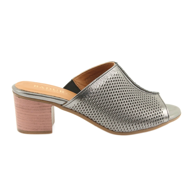 Badura Women's OpenWork Leather Caps 5311 Silver grå