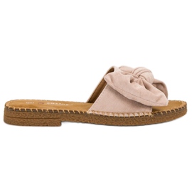 Seastar Beige tofflor med rosett