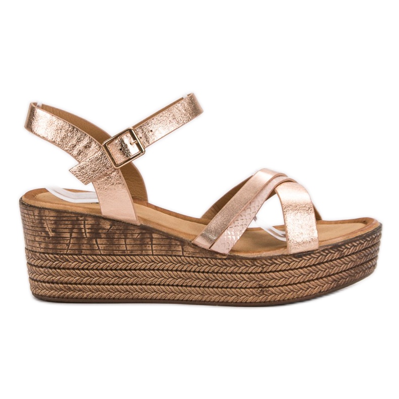 Seastar Lätta sandaler på en kilklack gul