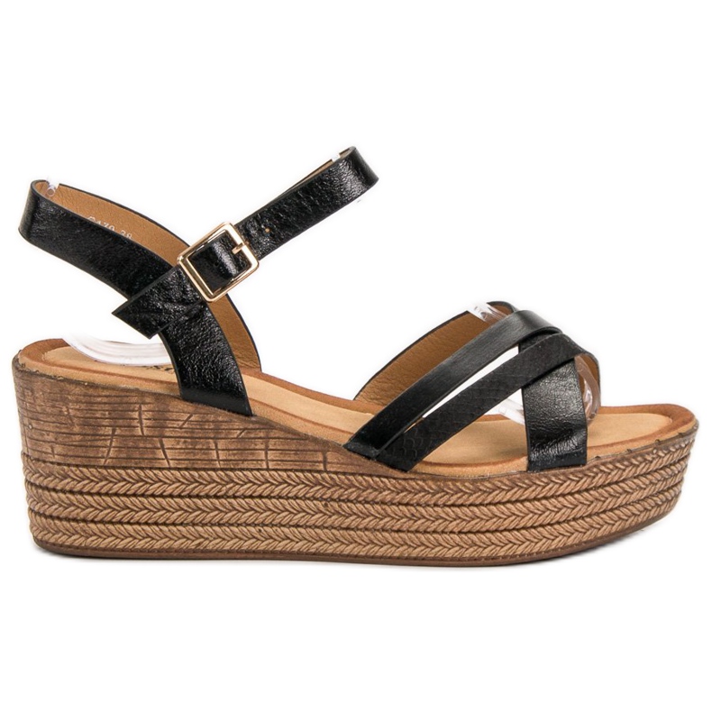 Seastar Lätta sandaler på en kilklack svart