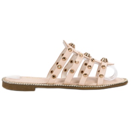 Renda Tofflor Med Strass brun