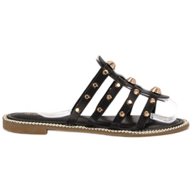 Renda Tofflor Med Strass svart