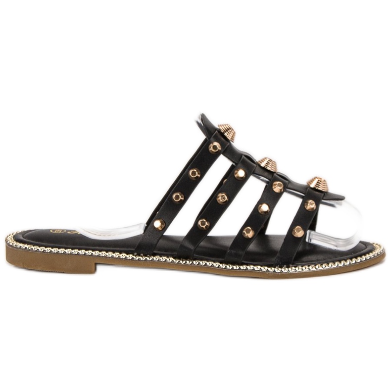 Renda Tofflor Med Strass svart