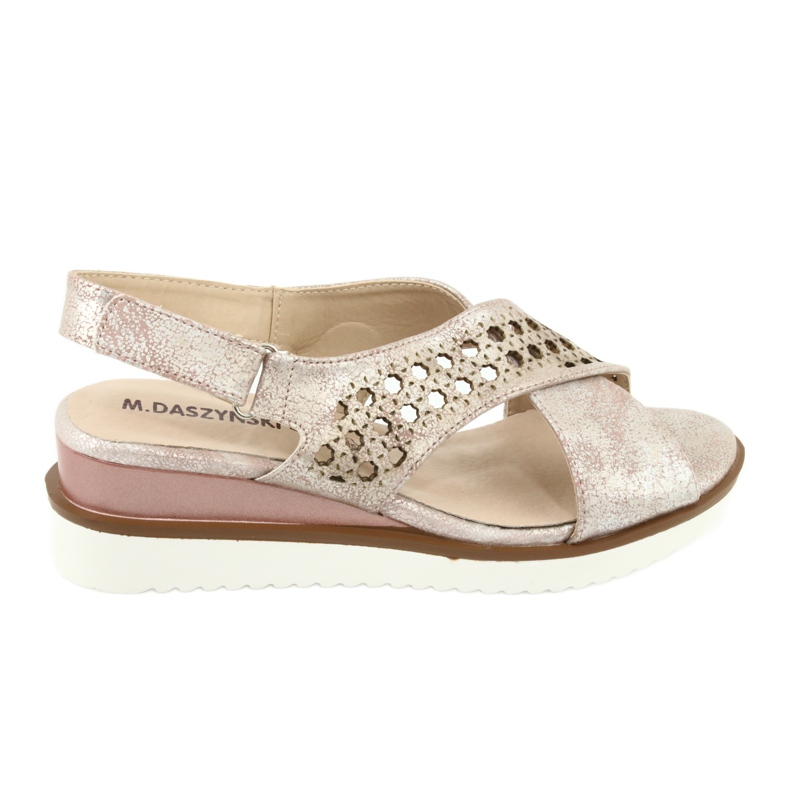 M.Daszyński Metalliska rosa sandaler Daszyński 1838 grå