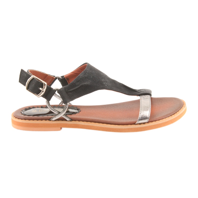 M.Daszyński Sandaler platt klack Daszyński silver-svart grå