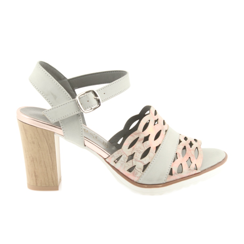 M.Daszyński Daszyński Openwork Sandals på Gray/Pink Post 1846 grå