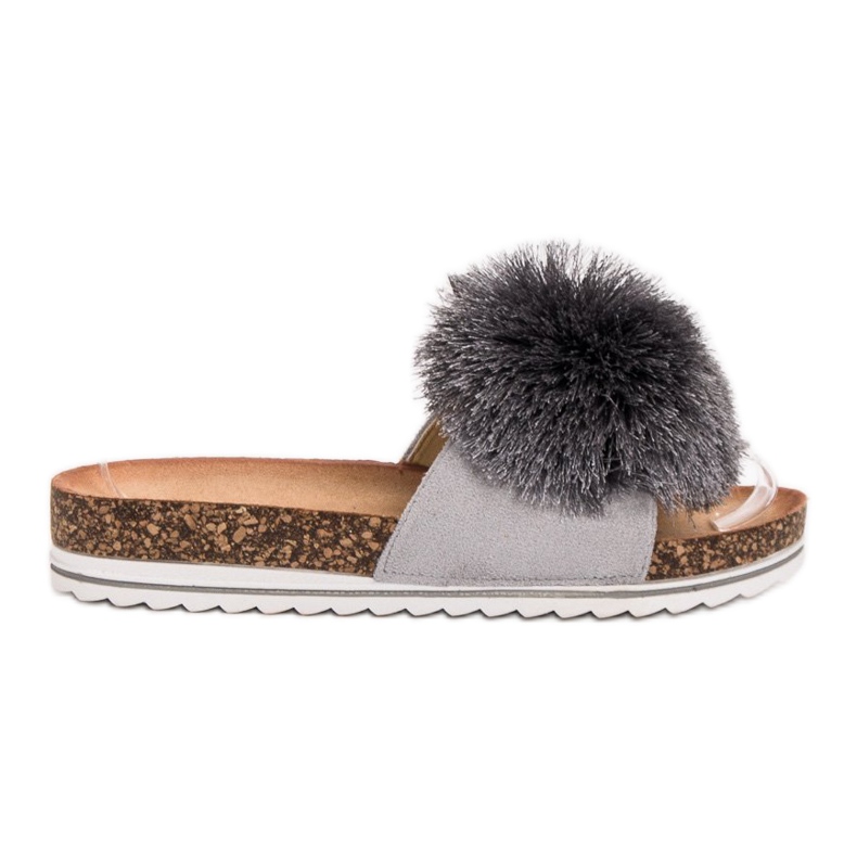 Seastar Tofflor Med Pompom grå