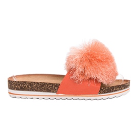 Seastar Tofflor Med Pompom orange