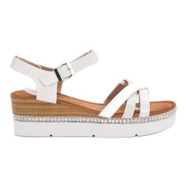 Seastar Trendiga sandaler med cubic zirconia vit
