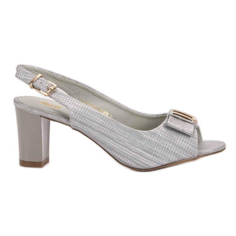 SHELOVET Eleganta sandaler med rosett grå