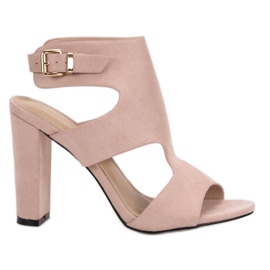 Ideal Shoes Sexiga högklackade sandaler brun