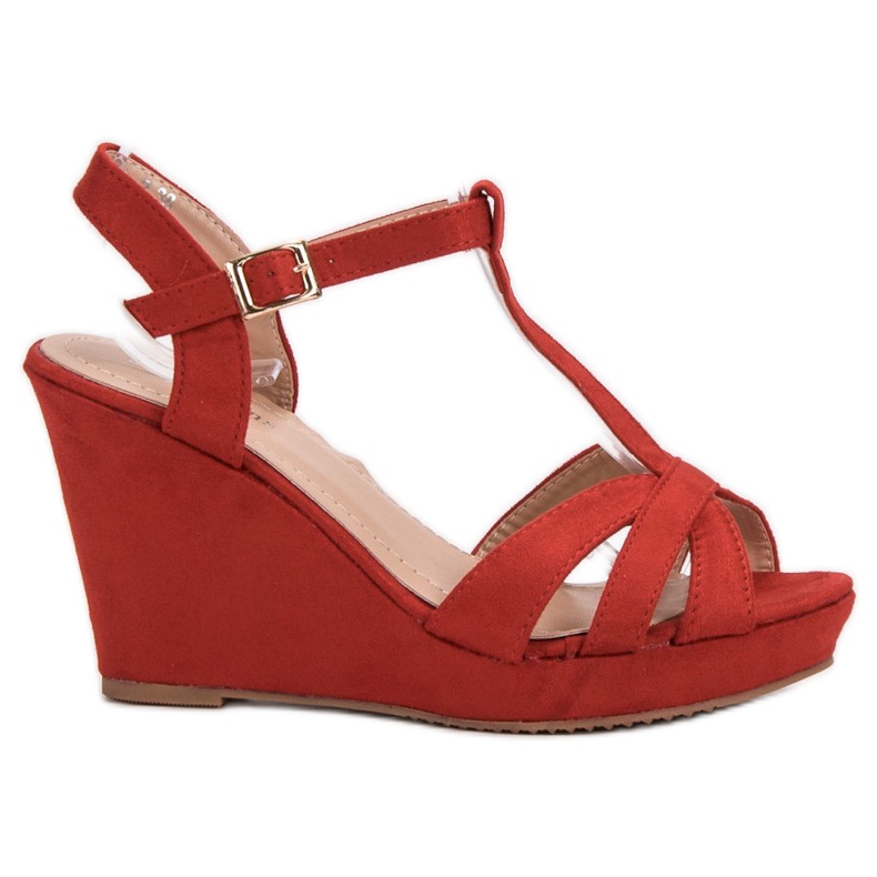 SHELOVET Sandaler i mocka röd