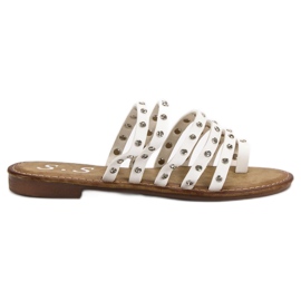 SHELOVET Tofflor Med Strass vit