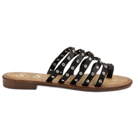 SHELOVET Tofflor Med Strass svart