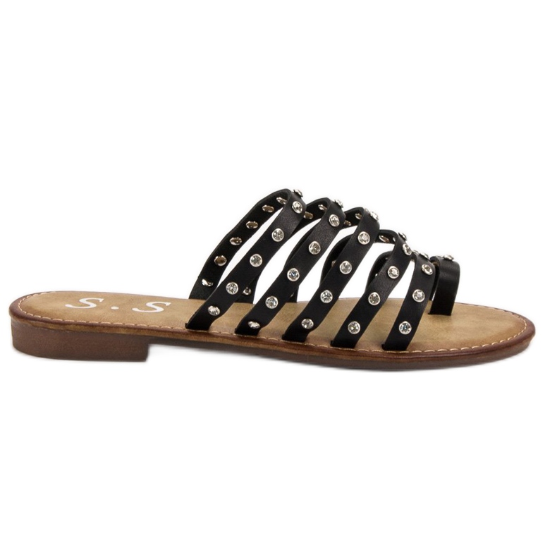 SHELOVET Tofflor Med Strass svart