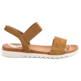 Primavera Kamel sandaler med ett elastiskt band brun