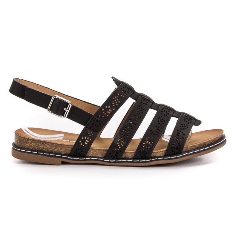 Renda Bekväma svarta sandaler