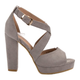 SHELOVET Sandaler på plattformen grå