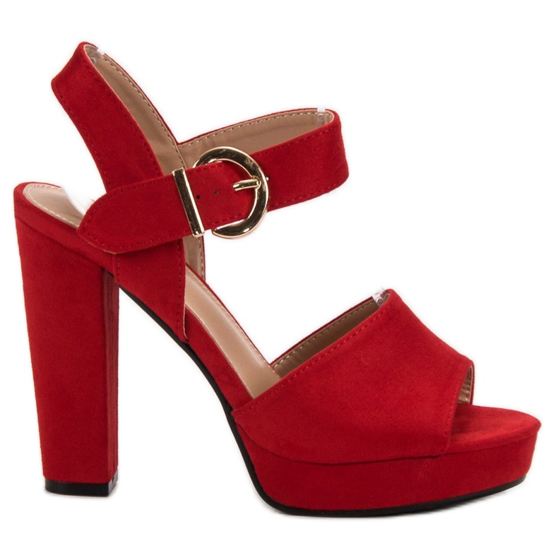 SHELOVET Röda sandaler på plattformen