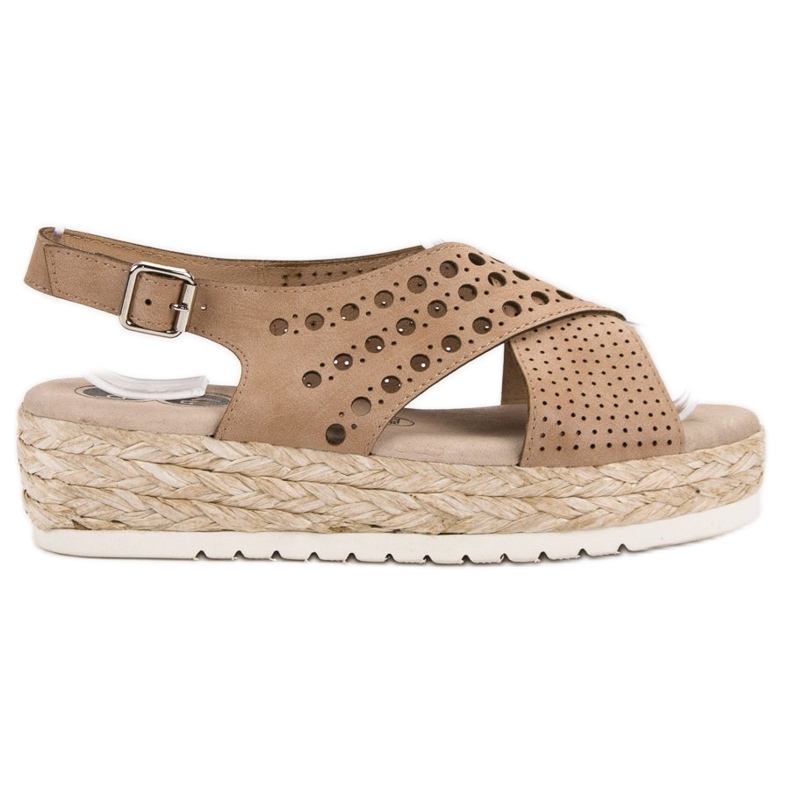 SHELOVET Espadrilles sandaler brun