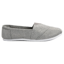 SHELOVET Glitter Slip On Sneakers grå