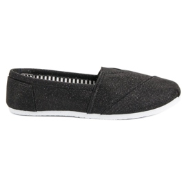 SHELOVET Glitter Slip On Sneakers svart