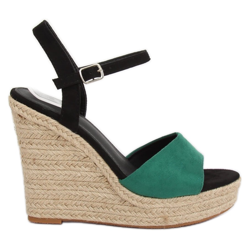 Gröna Espadriller på kilar LL-190 Grön
