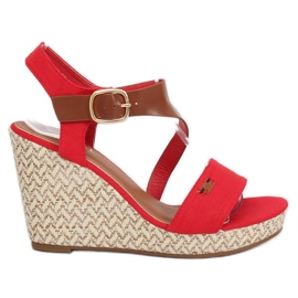 Röda kilsandaler BL-360 Röd