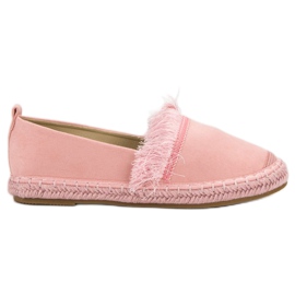Lily Shoes Espadrilles med fransar rosa
