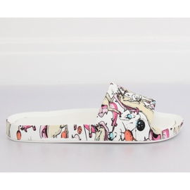 Unicorn vita tofflor CK83 White mångfärgad