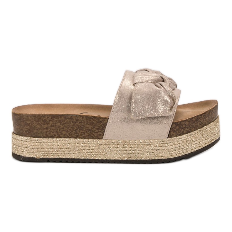 Goodin Tofflor Med Rosett gul