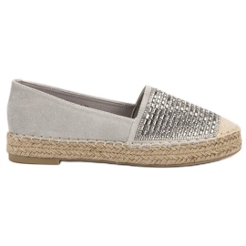 Espadriller med Cubic Zirconia Vices grå