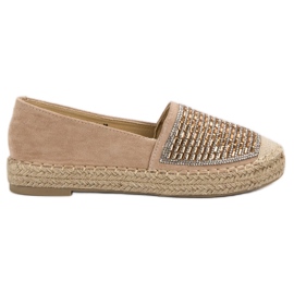 Espadriller med Cubic Zirconia Vices brun